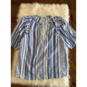 Mary Square blue printed blouse size small